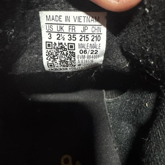 Adidas Samba Boys Classic Sneakers Lace-up Black&White Size  3 - Picture 8 of 8